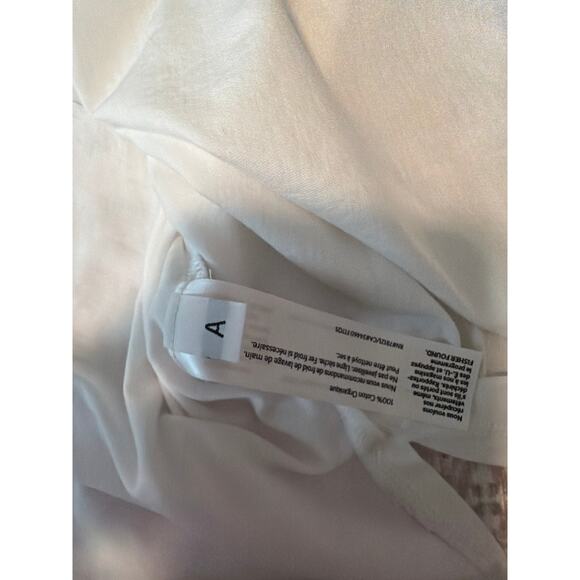 Eileen Fisher Womens Band Neck Oversized Tunic Long Top Cut Sleeve White Sz XS - Picture 7 of 8